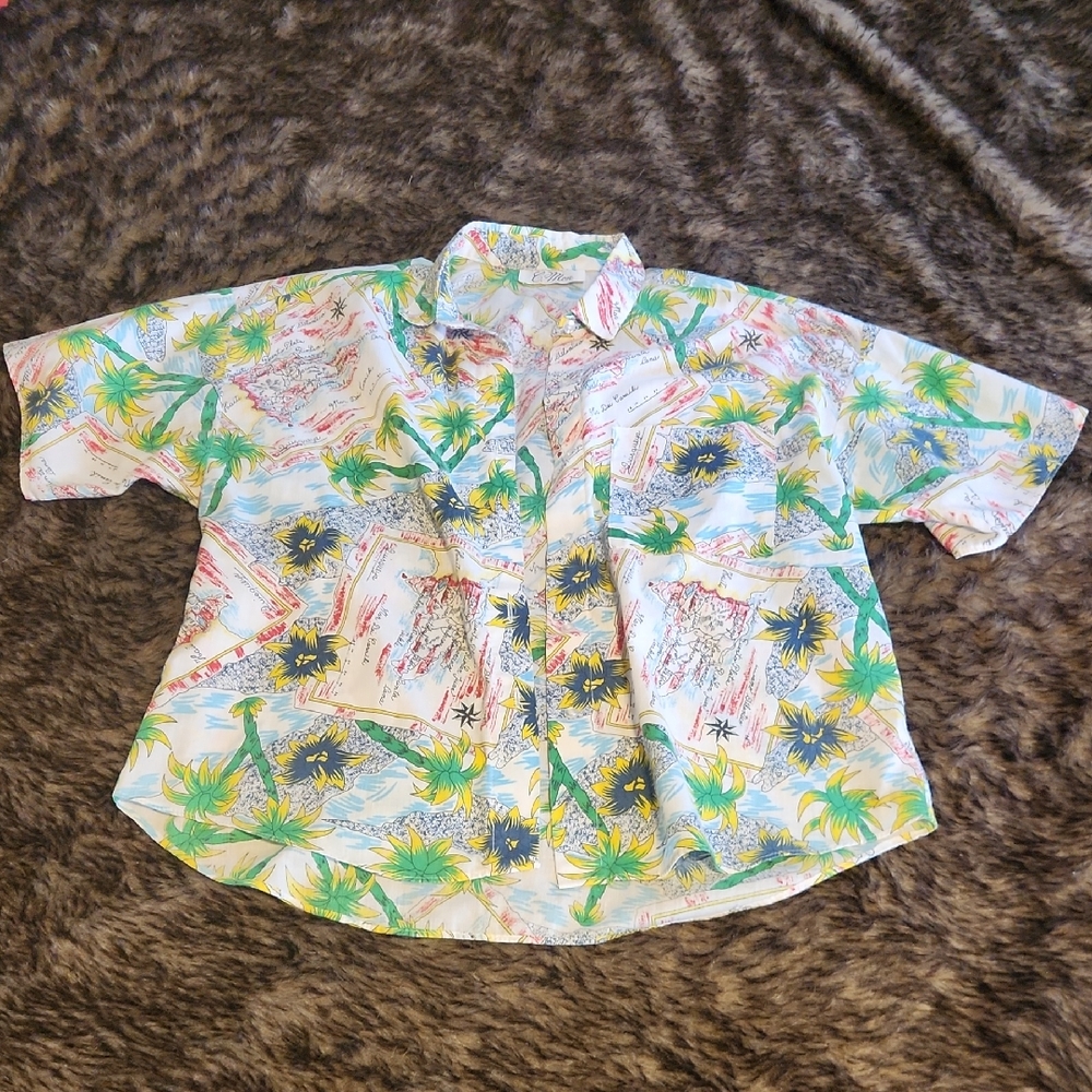 Tropical Print Short Sleeve Shirt